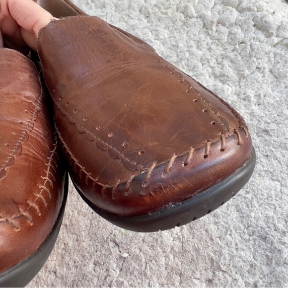 Walking Cradles Elite Brown Leather Slip On ELITE TIPPY Square Toed Loafers - Picture 8 of 14